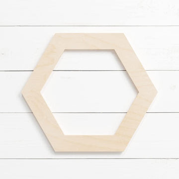 Haoser 10 Pcs Unfinished Wood Blank Hexa Frame Shape Board, 4mm Thick Wooden Cutout for DIY Craft Projects (HSR-BP4-HEXAFRAME_Beige_8IN) - Haoser
