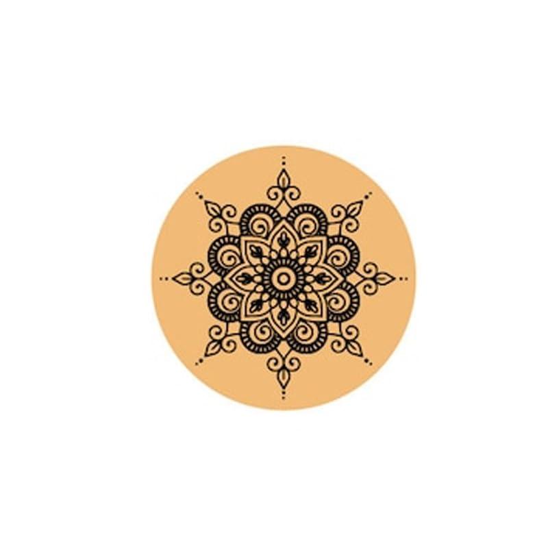 Curious Button Unfinished Wooden Mandala Coaster for DIY, 10cm Pack of 4 Round Wooden Pine MDF Cutouts Unfinished Engraved Coaster Cutouts, Painting Wood Craft, MDF Plains, DIY Art Work (Pattern-A) - Haoser