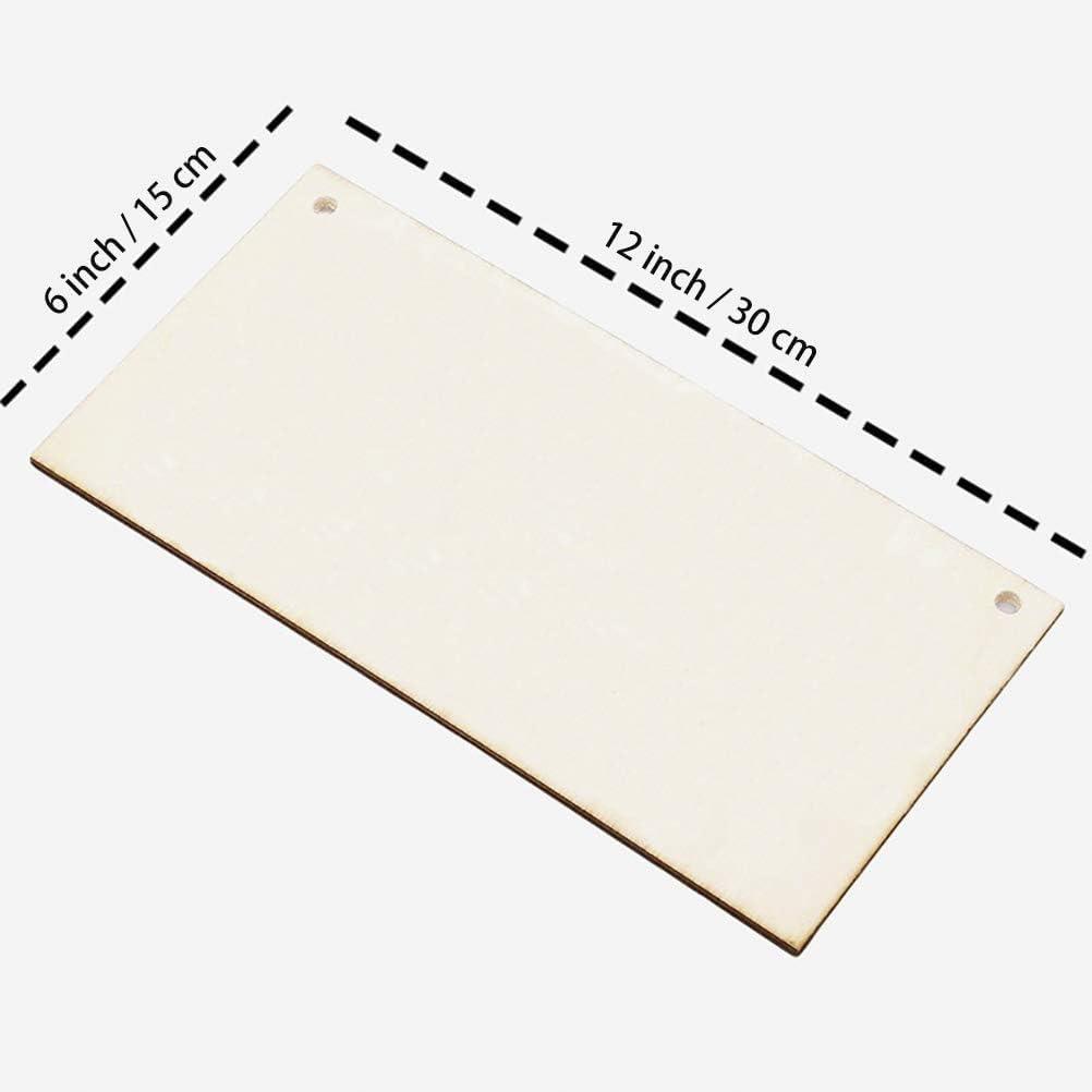 Haoser 15 Pcs Unfinished Wood Sign Blank Wood Blanks Wooden Plaque for Craft Oval Hanging Wood Sign 9 x 6 in Rectangle Shaped Wood Plaque Wood Ornaments Wood Slices for DIY Painting Writing Decoration - Haoser