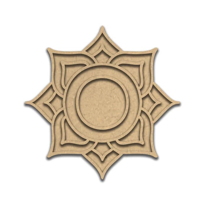 Wooden MDF Premarked Rangoli Cutout Stencils – 15 x 15 Inch Rangoli Mat for Diwali Decor