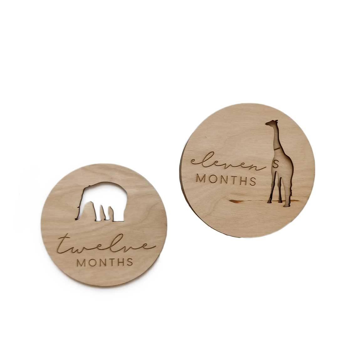 Haoser Baby Milestone Cards, Newborn Photography Plaque, Wood Monthly Milestones for Baby Photos, Wooden Baby Gifts, Baby Shower Gift, Gender Neutral Gift - Haoser