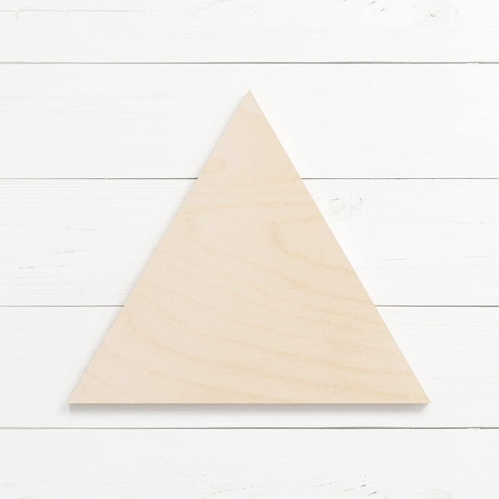 Haoser 10 Pcs Unfinished Wood Blank Triangle Shape Board, 4mm Thick Wooden Cutout for DIY Craft Projects (HSR-BP4-TRNGL_Beige_8IN) - Haoser