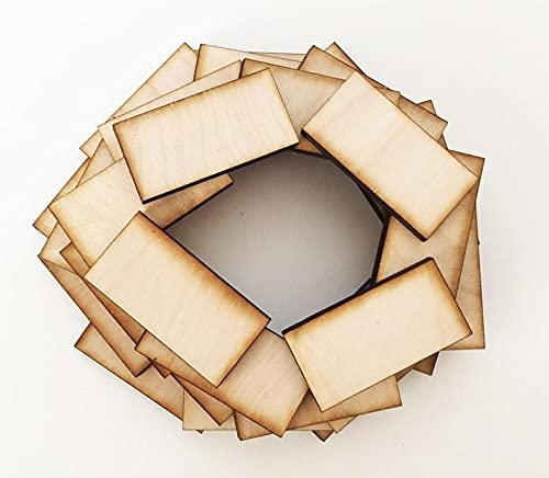 Haoser Unfinished Wood Blank Rectangle 1"x2" Inch Set of 200 for Dominoes Art Crafts Projects, Craft Supplies - Haoser