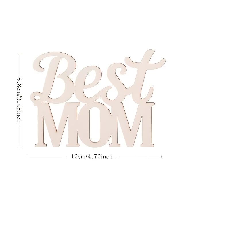 15 Pcs Mother’s Day Wooden Letter Cutouts with Hearts | Unfinished Best Mom