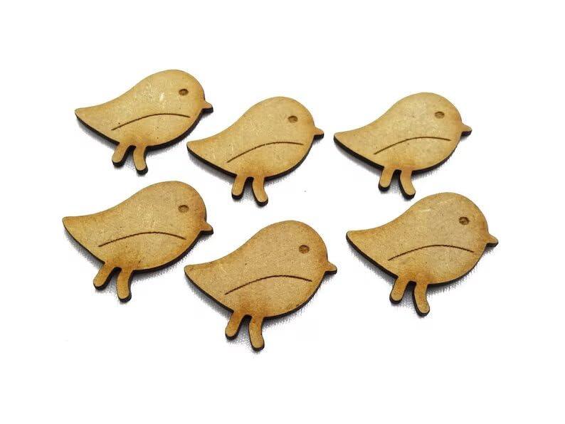 Haoser Pack of 12 Pcs DIY Birds Cutouts for Art and Craft Work, Little Bird Cutouts Craft Shapes., Unfinished Wood Birds, Wooden Birds for Decoration,Hanging Wooden Birds Ornaments - Haoser