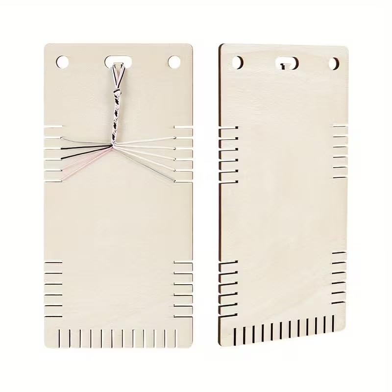 2 Pcs Pine MDF Thread Winding Boards – Wooden Floss Bobbin Organizer Cards for Cross
