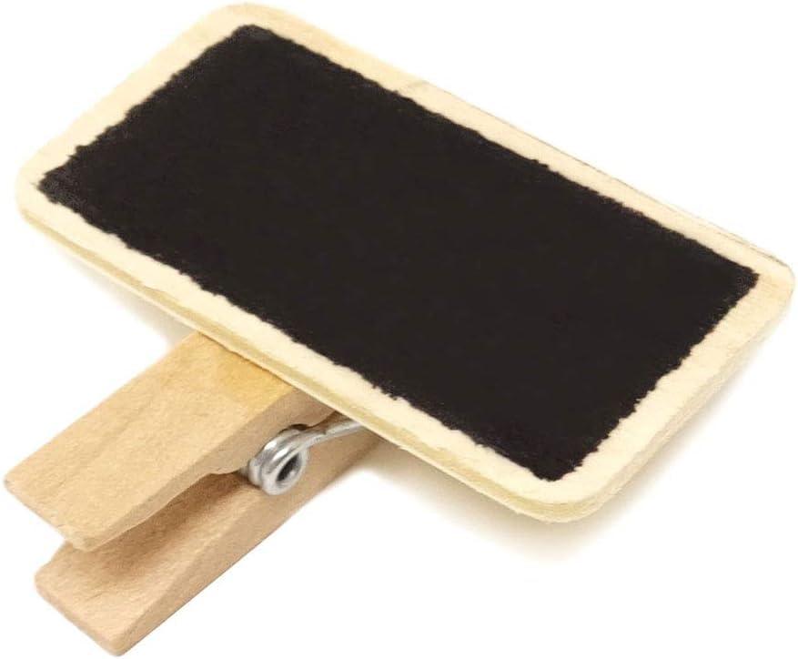 Haoser 12 Mini Retangle Chalkboard Blackboard with Wooden Clip Message Board Signs and Labels Clips - Haoser