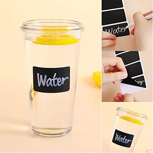 Haoser 50 Pieces Waterproof Chalkboard Labels, Blackboard Sticker for Jars, Canisters, Kilner Jars, Scrapbooking, Food Storage Labels, Weddings (5 x 3 cm, Black) - Haoser