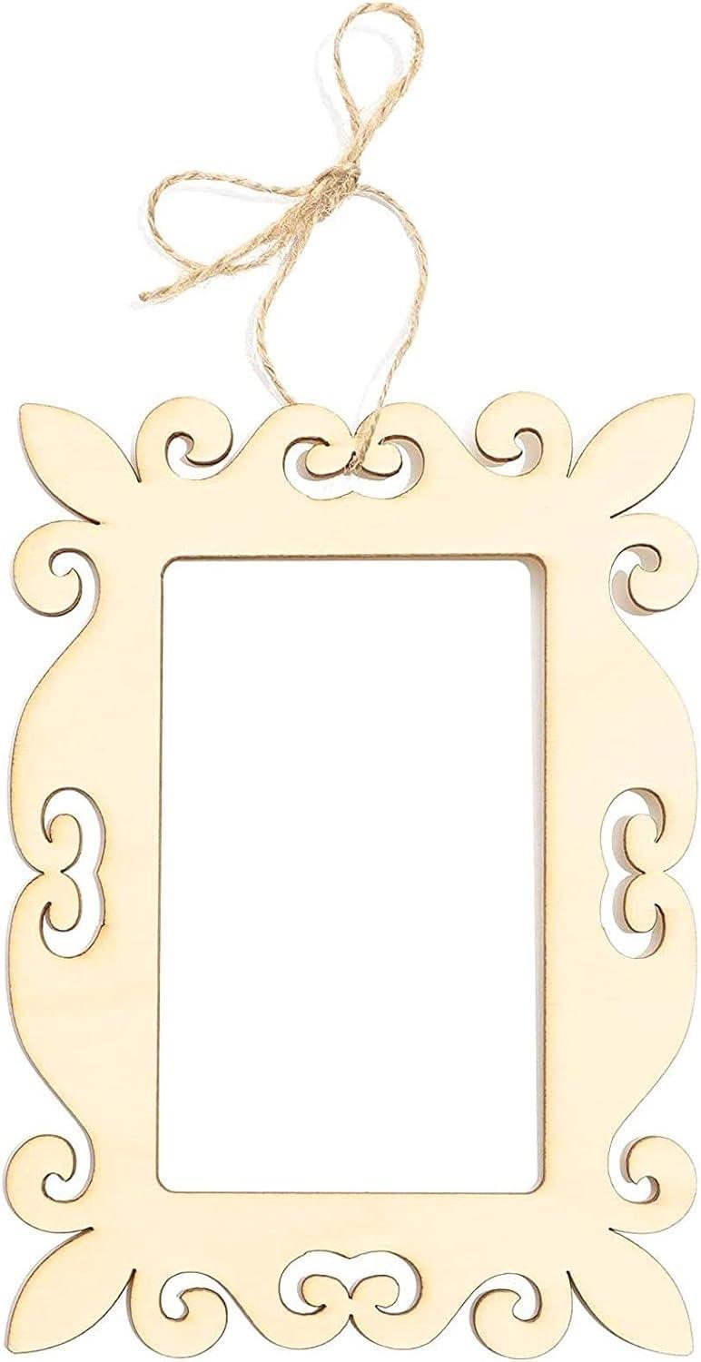 Haoser Unfinished Mini Wood Frame Cutout (5 x 7 in, 6 Pack) - Haoser