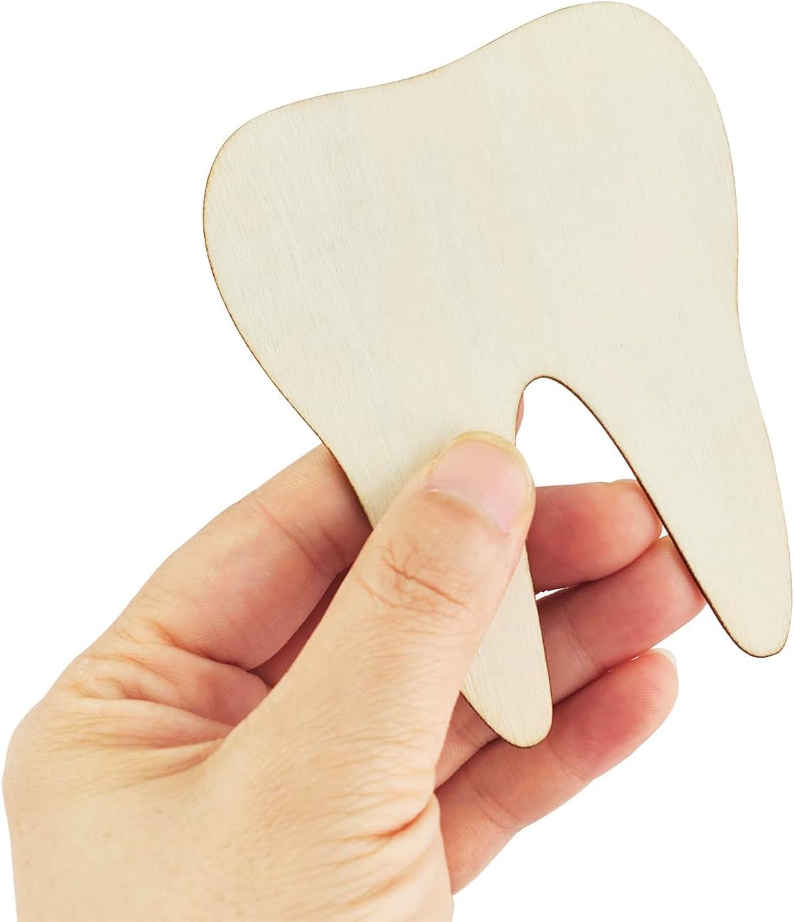 12 Pcs Wooden Tooth Shape Cutouts for DIY Craft | Unfinished Tooth Wooden Shapes