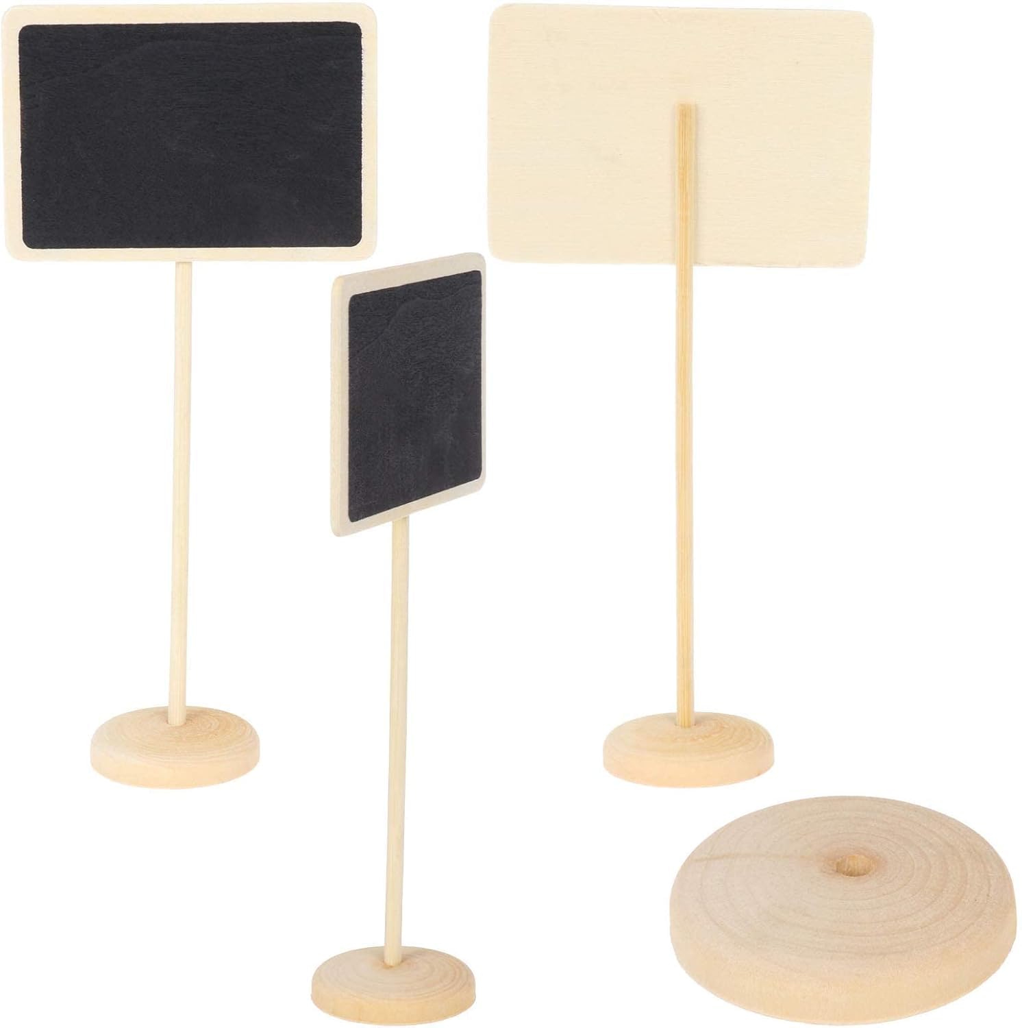 12 Pcs Mini Chalkboard Signs with Stand | Small Wooden Blackboard Labels for Wedding, Birthday Party, Table Numbers & Event Decoration (6.3 Inch Height)