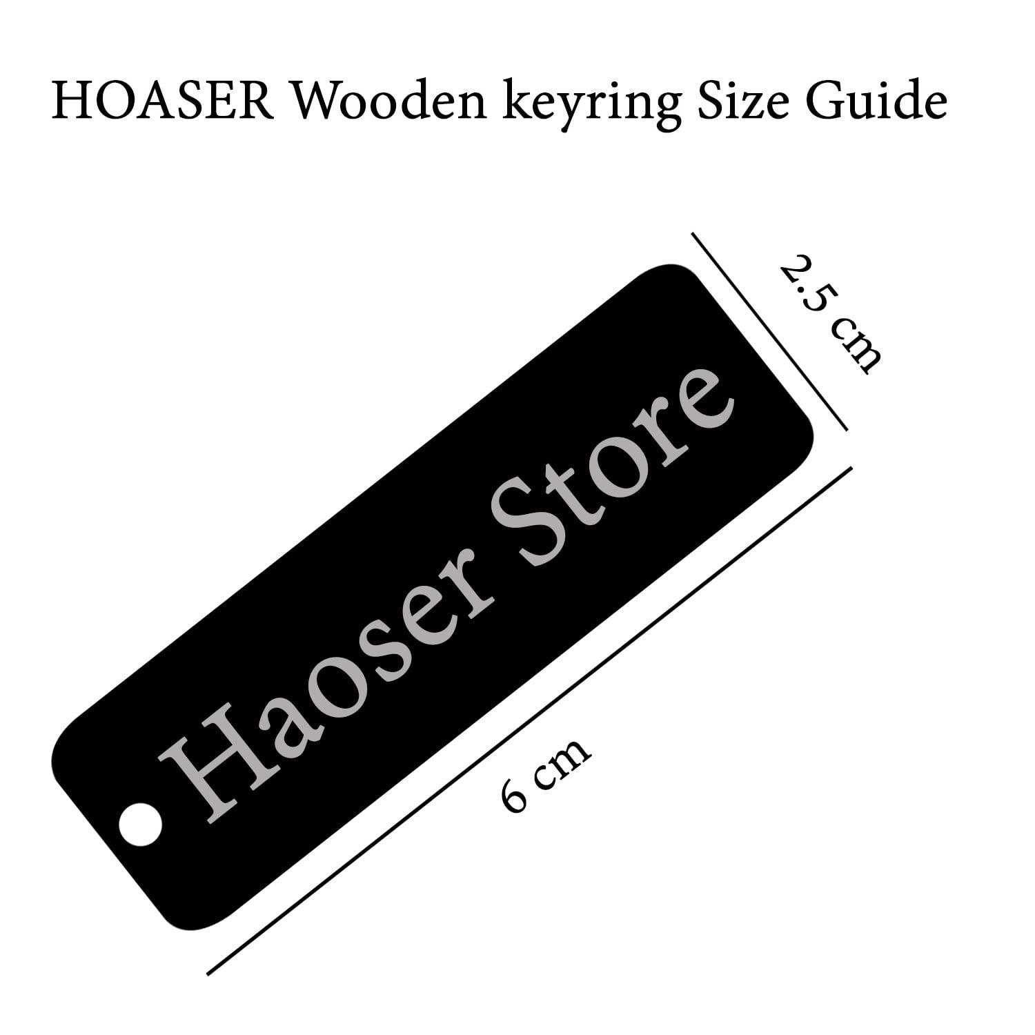 Haoser Customized Wooden Keyring for DIY Projects - Laser Engravable, Printable & Writable, Design Wooden Key Chain for Gifting Friendship Day Rectangle Shape (Multipack) (H-PM3-KEYRING-2-P5) - Haoser