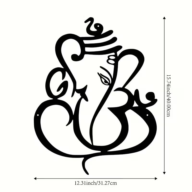 Ganesha Wooden Wall Art Hindu God Ganesha Decor | Modern Indian Spiritual Wall Hanging for Home, Office, Temple