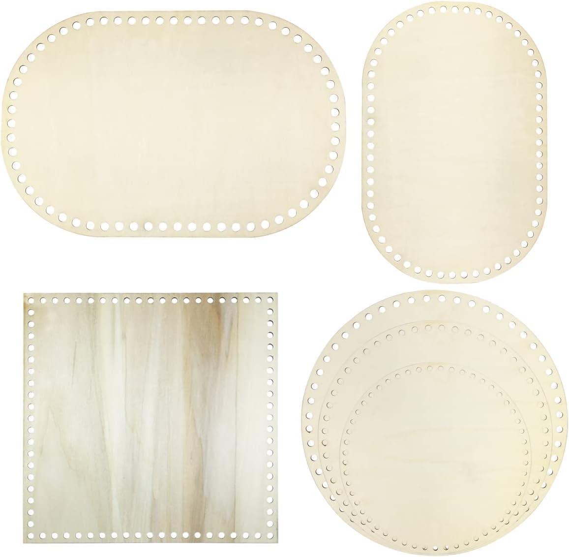 Haoser 6 Pieces 3 Styles Wooden Crochet Bag Bottom Oval Crochet Basket Wood Base Blank Wooden Basket Bottoms Shaper for DIY Basket Weaving Crochet Supplies DIY Bag Shoulder Bags Purse Making - Haoser