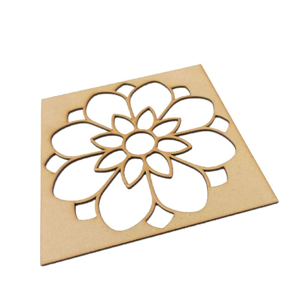 Haoser Rangoli Stencils, 3mm MDF Big Rangoli Stencil for Diwali or Many Other Festivals DIY-8 in (1 pc) Rangoli MDF Stencils for Floor Decoration - Haoser