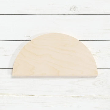Haoser 10 Pcs Unfinished Wood Blank Semicircle Shape Board, 4mm Thick Wooden Cutout for DIY Craft Projects (HSR-BP4-SMICRCL_Beige_8x4IN) - Haoser