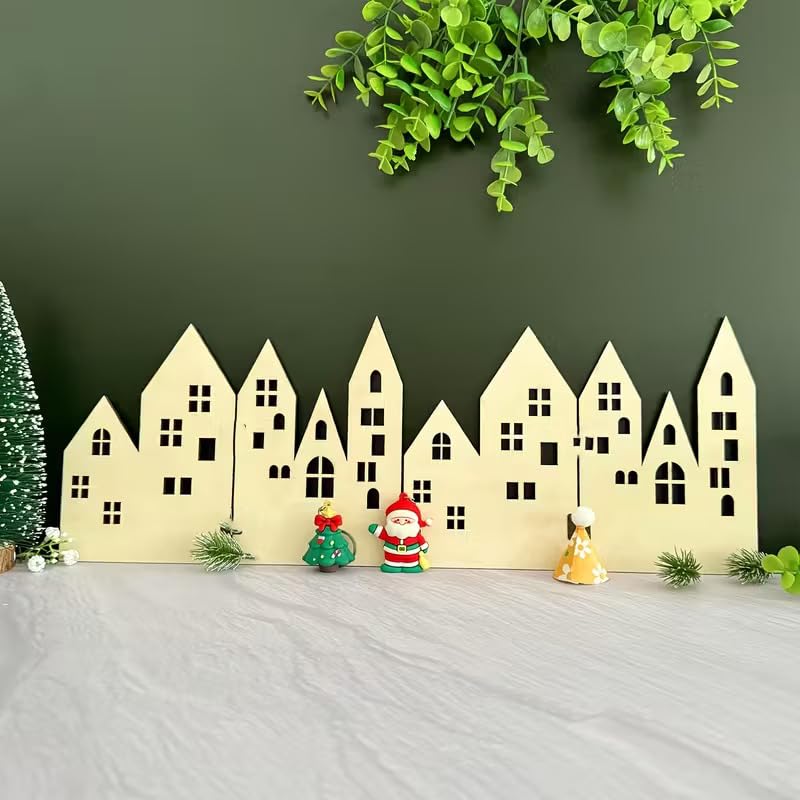 4 Pcs DIY Foldable Fairy Tale Town Building Set – European Village Christmas