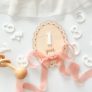 Haoser Baby Photo Props Cards for Baby Growth Recording (Ribbon)