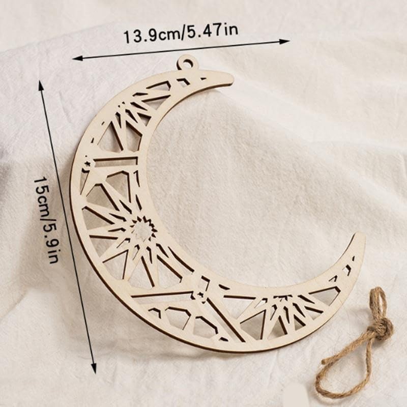 Ramadan Hanging Ornaments – Eid Mubarak Wooden Door & Wall Decor
