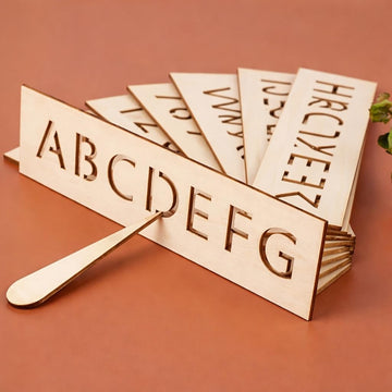 16 Pcs Wooden Tracing Board Set - Alphabet & Numbers Learning with Grooved Surface