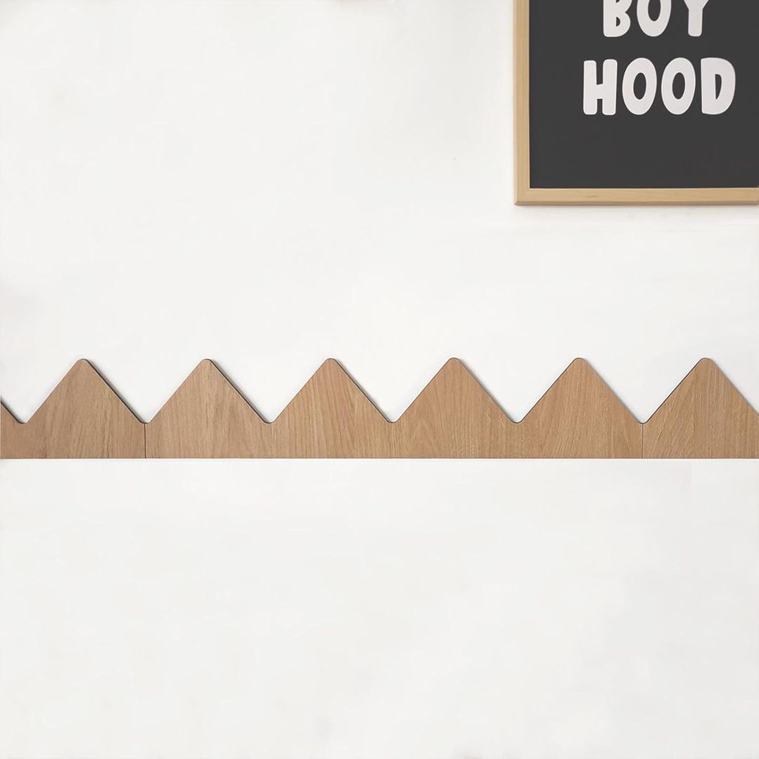 2 Pcs Mountain Shape Wooden Wall Molding Trim | Triangle Wall Border