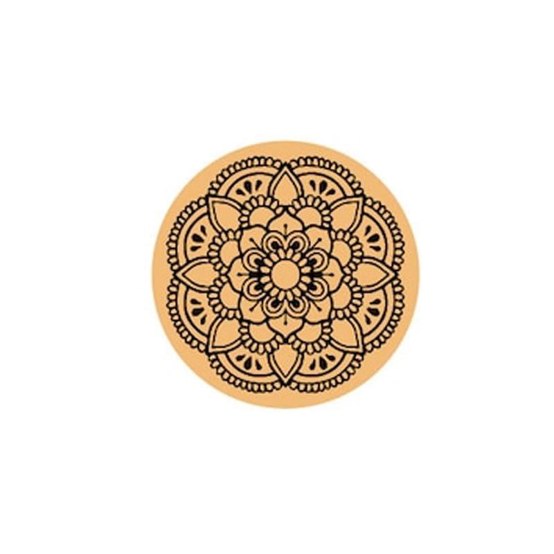 Curious Button Unfinished Wooden Mandala Coaster for DIY, 10cm Pack of 4 Round Wooden Pine MDF Cutouts Unfinished Engraved Coaster Cutouts, Painting Wood Craft, MDF Plains, DIY Art Work (Pattern-A) - Haoser