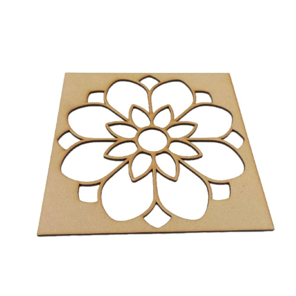 Haoser Rangoli Stencils, 3mm MDF Big Rangoli Stencil for Diwali or Many Other Festivals DIY-8 in (1 pc) Rangoli MDF Stencils for Floor Decoration - Haoser