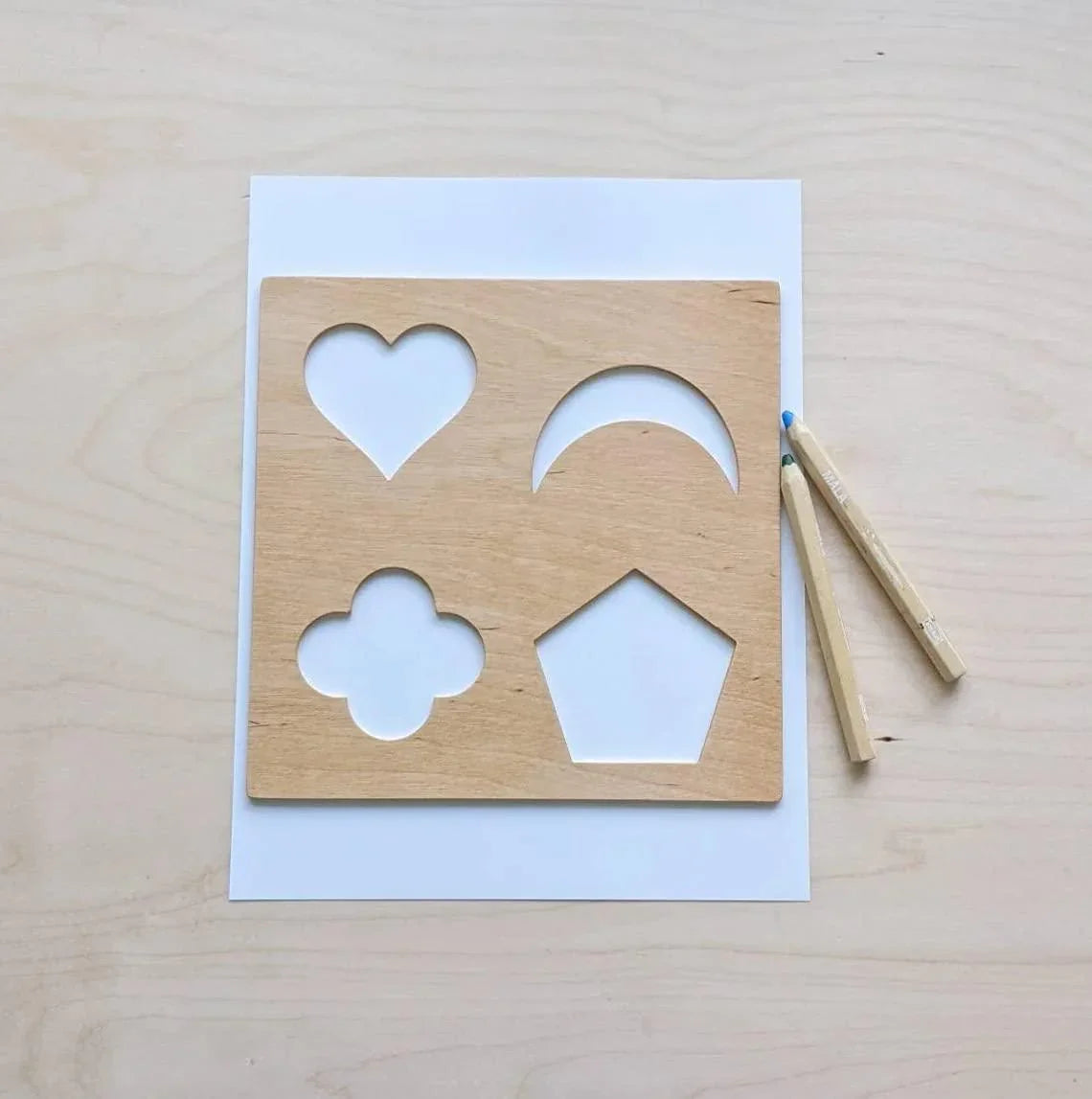 Haoser Wood Shapes Stencils. Montessori Pre-Writing Material. Pre-Writing Material for Preschoolers - Haoser