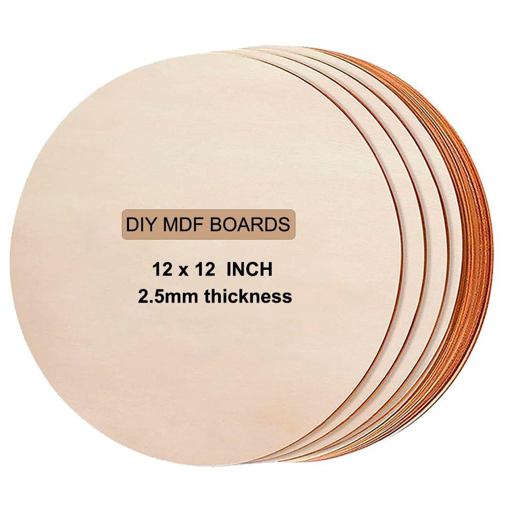 Haoser Round Circle MDF Pine Wood 2.5mm Thick 4 inch MDF Board for Art and Craft Unfinished Round Wood Slices for Resin Art, Mandala Art,Pyrography, Painting (3 INCH, Set of 10) - Haoser