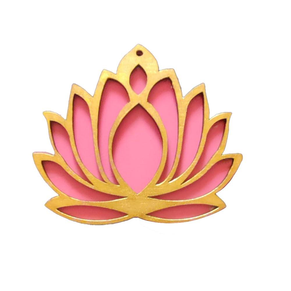 Haoser Wooden Lotus Flower Cutout | Lotus Cut-Out| DIY Rangoli Kit | Decoration for Diwali, Dashera | for Rangoli, Pooja, Decorations, Festival Gift, Wedding Decorations (Pink, 10) - Haoser
