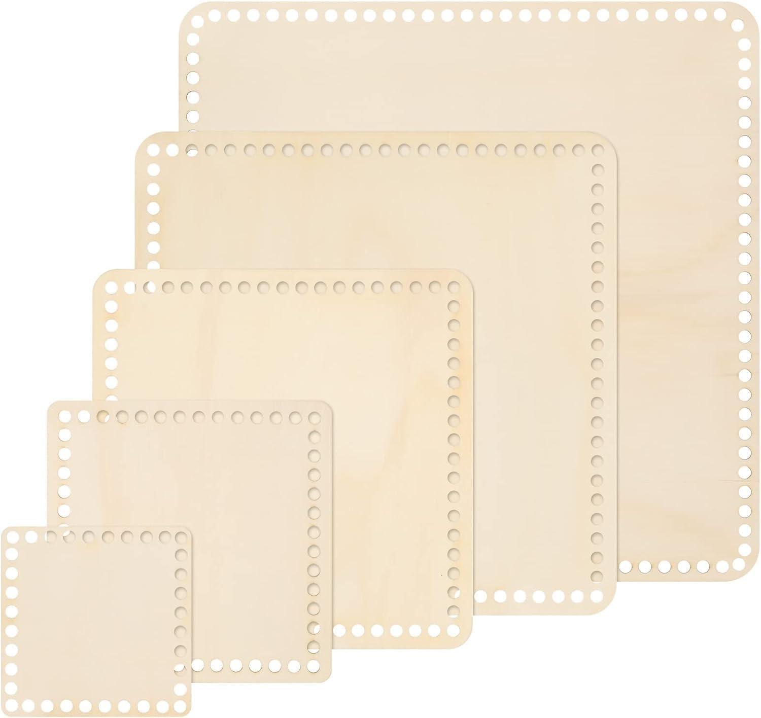 Haoser 2 Sizes Natural Wooden Basket Bottom, 7.8 5.9 Inch Circle Blank Crochet Basket Wood Base for DIY Basket Weaving Supplies Craft Making Home Decoration, Crochet Basket Wood Base. - Haoser