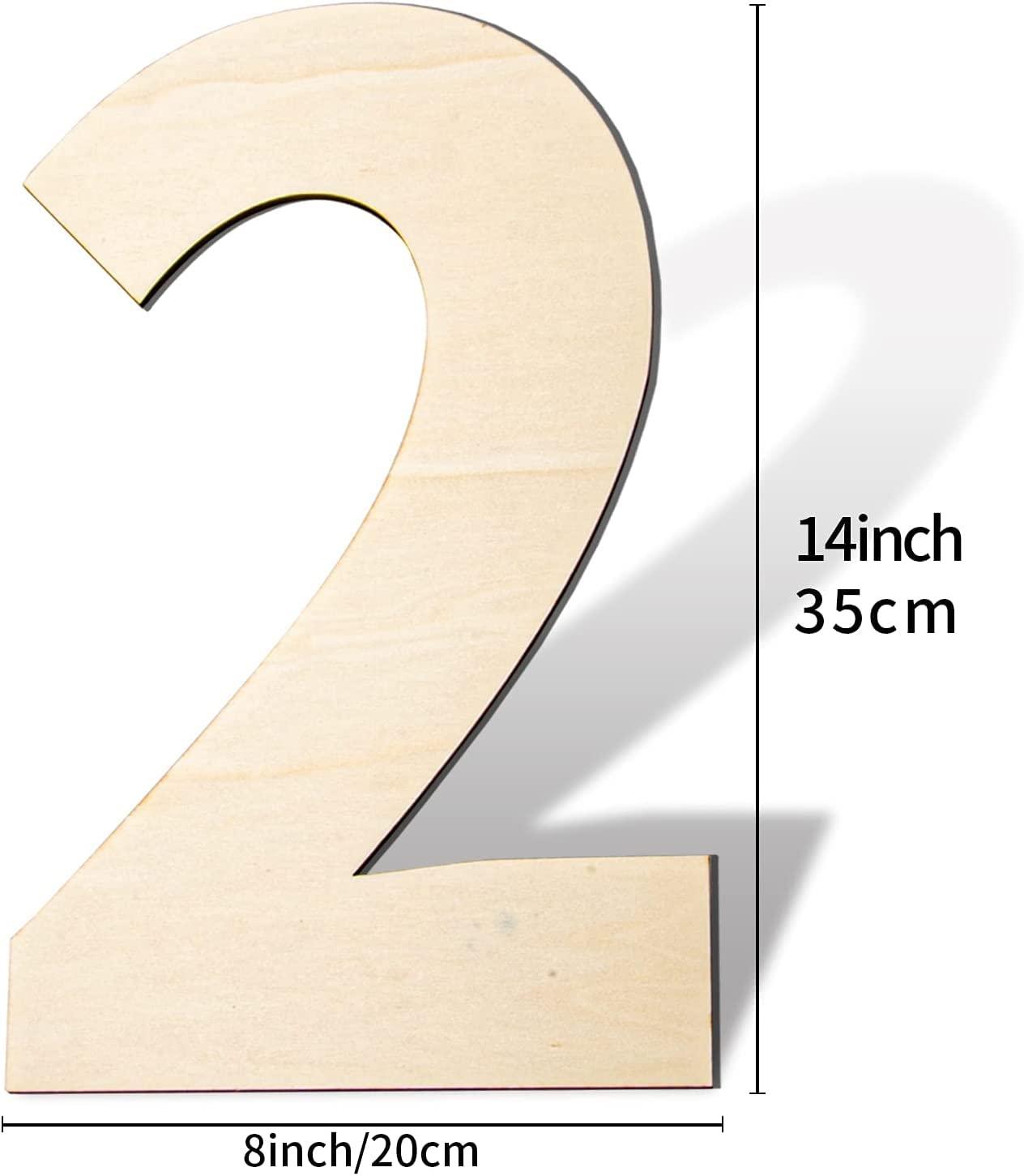 Haoser Blank Wooden Number Unfinished Wood Slices Sign Board for DIY Craft Projects Home Sign Wall Birthday Wedding Party Decoration,Wooden Numbers for Craft. - Haoser