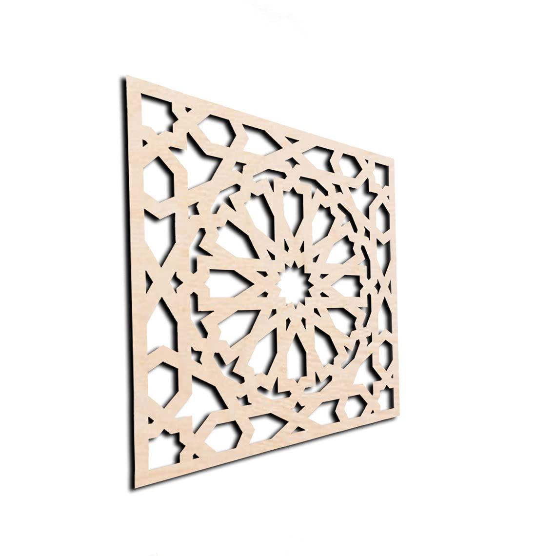 Haoser Home Décor Geometic Laser Cut Carved Panel for Living Room, Windows, Room Partition (Square Panel-7) - Haoser