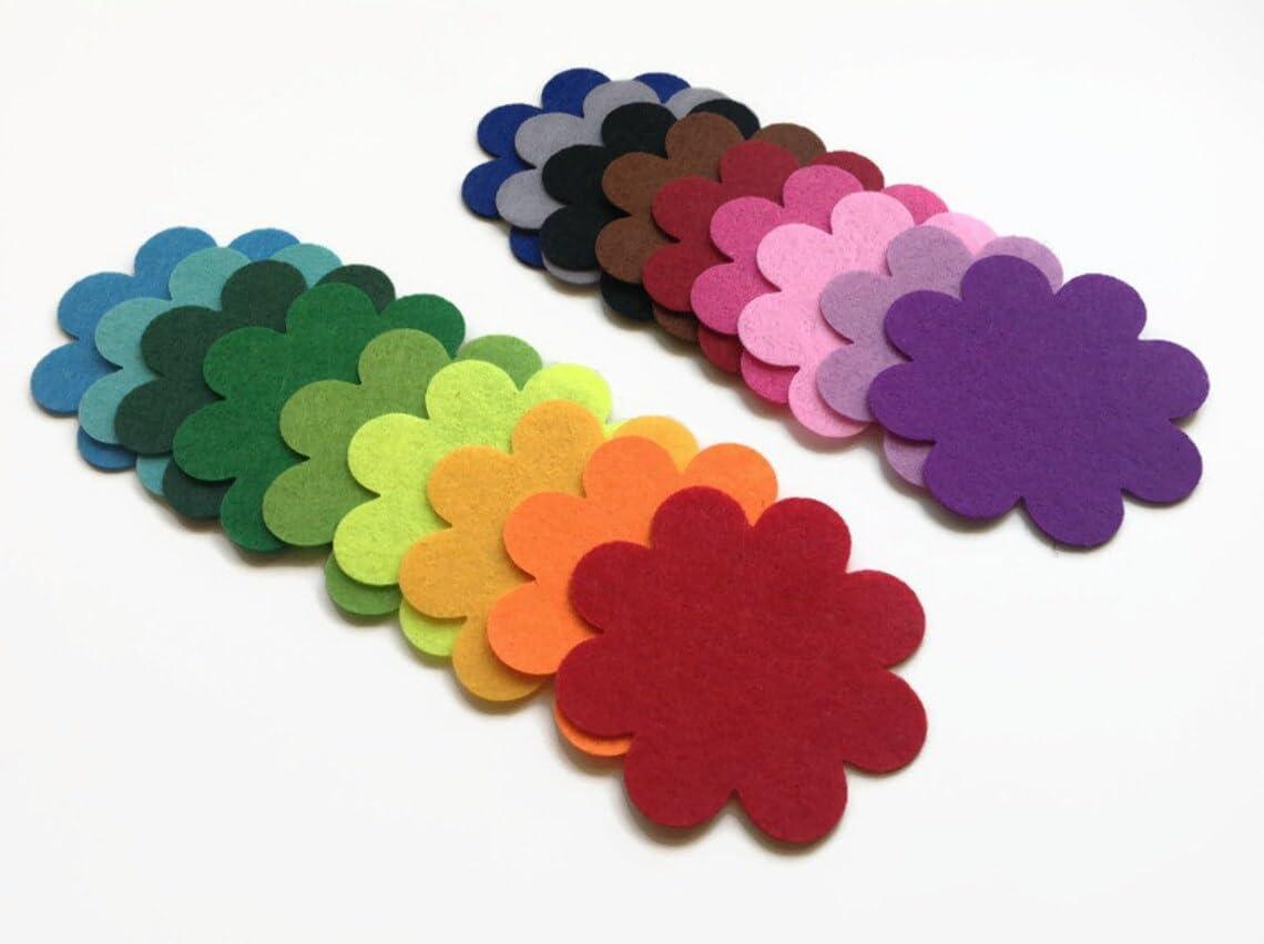 Haoser Felt Flower for Craft DIY Craft Felt flower-50 pc