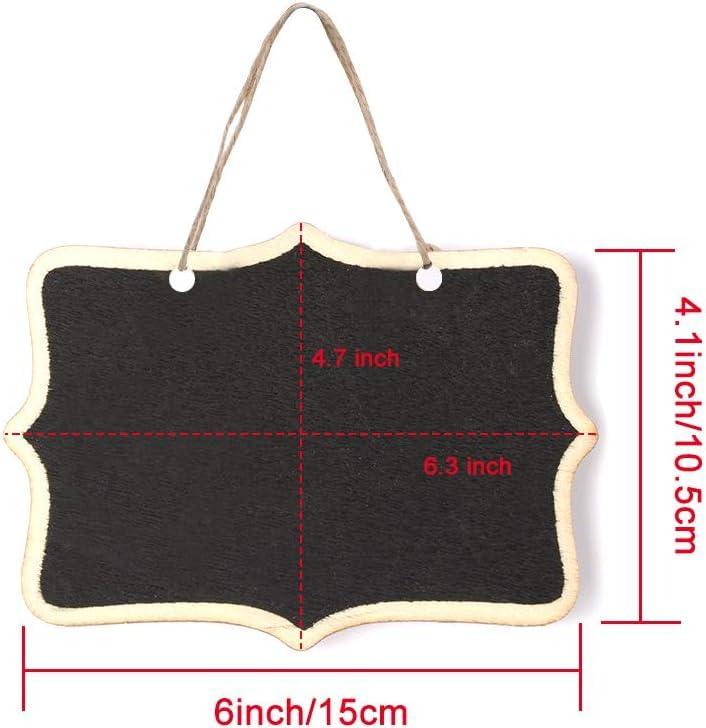 Haoser Chalkboard Tags with Jute Twine, Mini Erasable Chalkboards with Hanging String, Wooden Mini Chalkboard Signs, Hanging Chalkboard Labels, Price Tags, Message Tags - Haoser