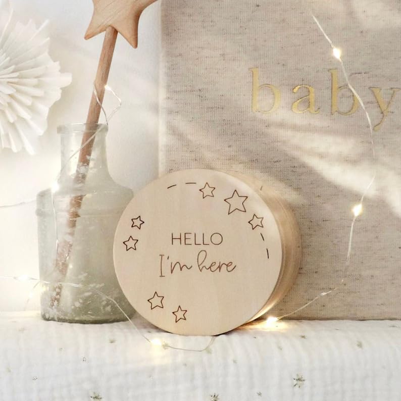 Haoser Baby Milestone Discs | Wooden Milestone Discs, Moon milestones, New Baby Announcement, Baby Shower Gift, Baby Monthly milestones