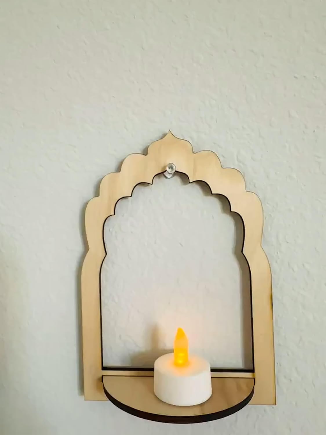 Set of 2 Wooden Jharokha Frames – 7x5 Inch MDF Cutouts for Diwali Decoration