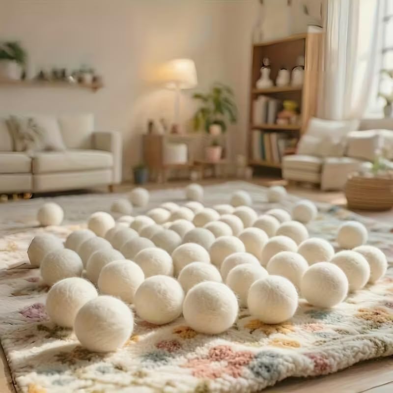 50 Pcs White Felt Balls (0.79 Inch) – Soft DIY Sewing Craft Material for Pom Pom Garlands