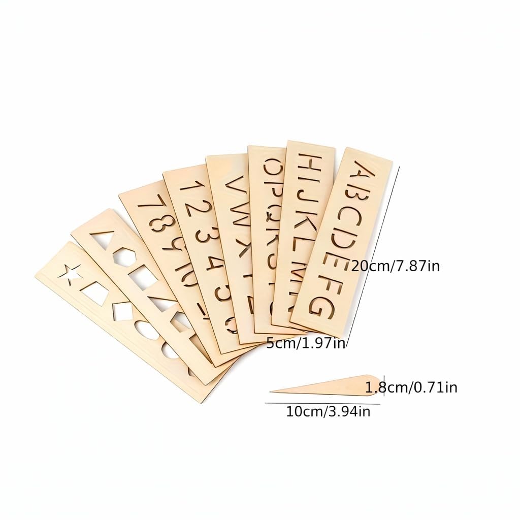 16 Pcs Wooden Tracing Board Set - Alphabet & Numbers Learning with Grooved Surface