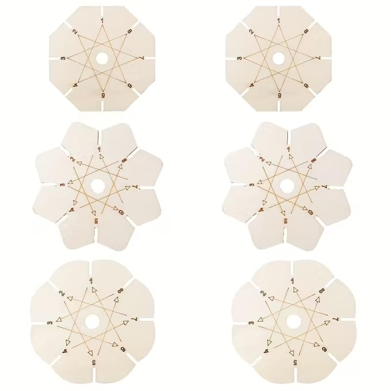 3 Pcs Flower-Shaped Wooden Braiding Discs, Kumihimo Bracelet Maker Tool