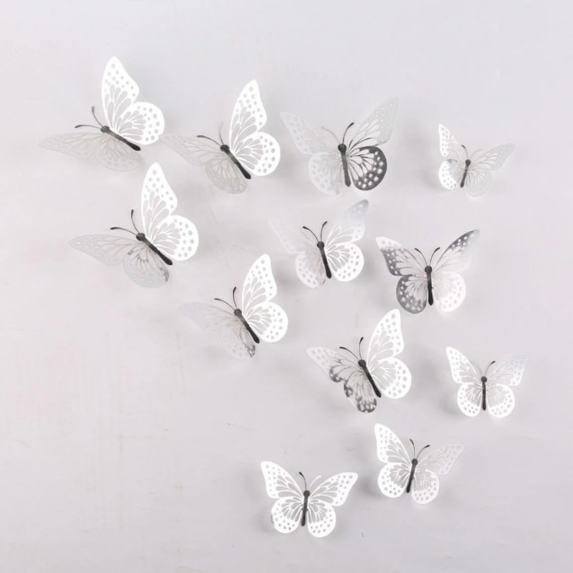 3D Butterfly Wall Decor – Set of 18 Metallic Butterflies in Gold, Silver & Rose Gold