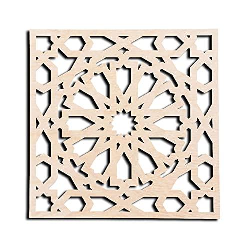 Haoser Birch Ply-3mm Wooden Panel for Room Divider/Partition, Wall Decor Pack of 1 Geometric Laser Cut Carved Panel  (Panle-7) - Haoser