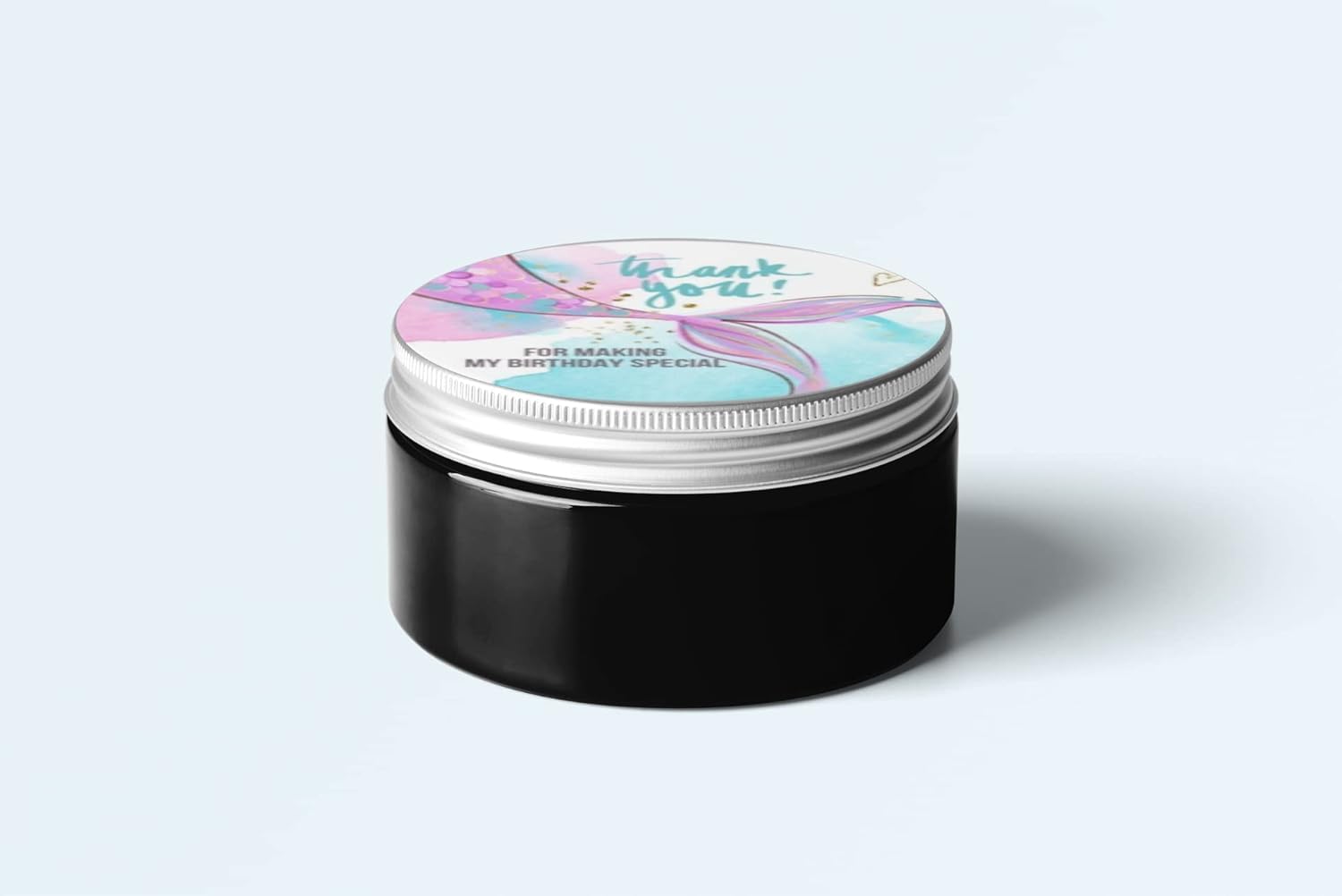 Mermaid Theme Thank You Stickers – 24 Pcs Round 6 CM Multicolour Labels for Return Gift Bags, Party Favor