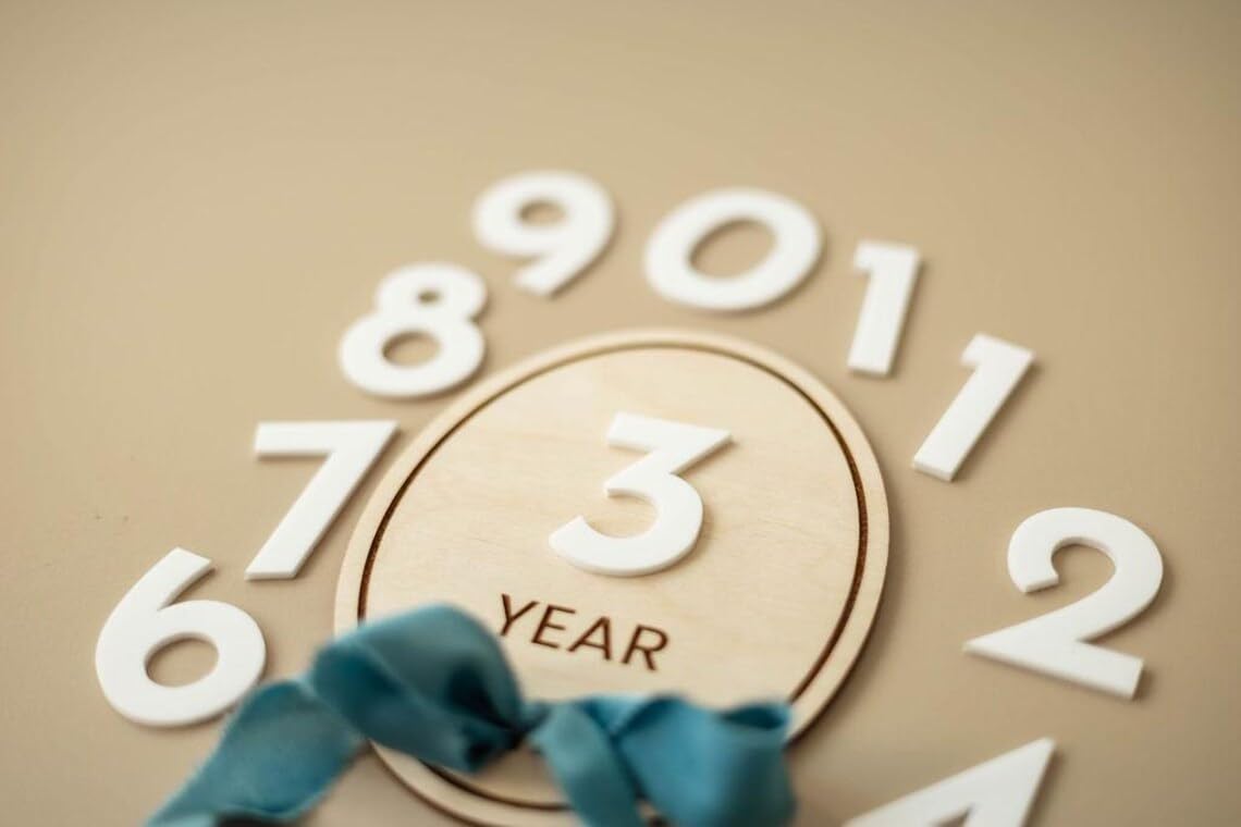 Set of 3 Wooden Baby Monthly Milestone Cards