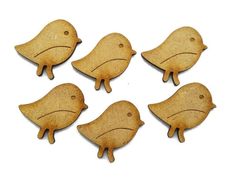 Haoser Pack of 12 Pcs DIY Birds Cutouts for Art and Craft Work, Little Bird Cutouts Craft Shapes., Unfinished Wood Birds, Wooden Birds for Decoration,Hanging Wooden Birds Ornaments - Haoser