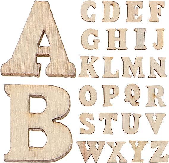Haoser MDF Wooden Alphabets 4 Set (4 Pcs Each) - Art and Craft Purpose - Wooden Capital Letters - Haoser