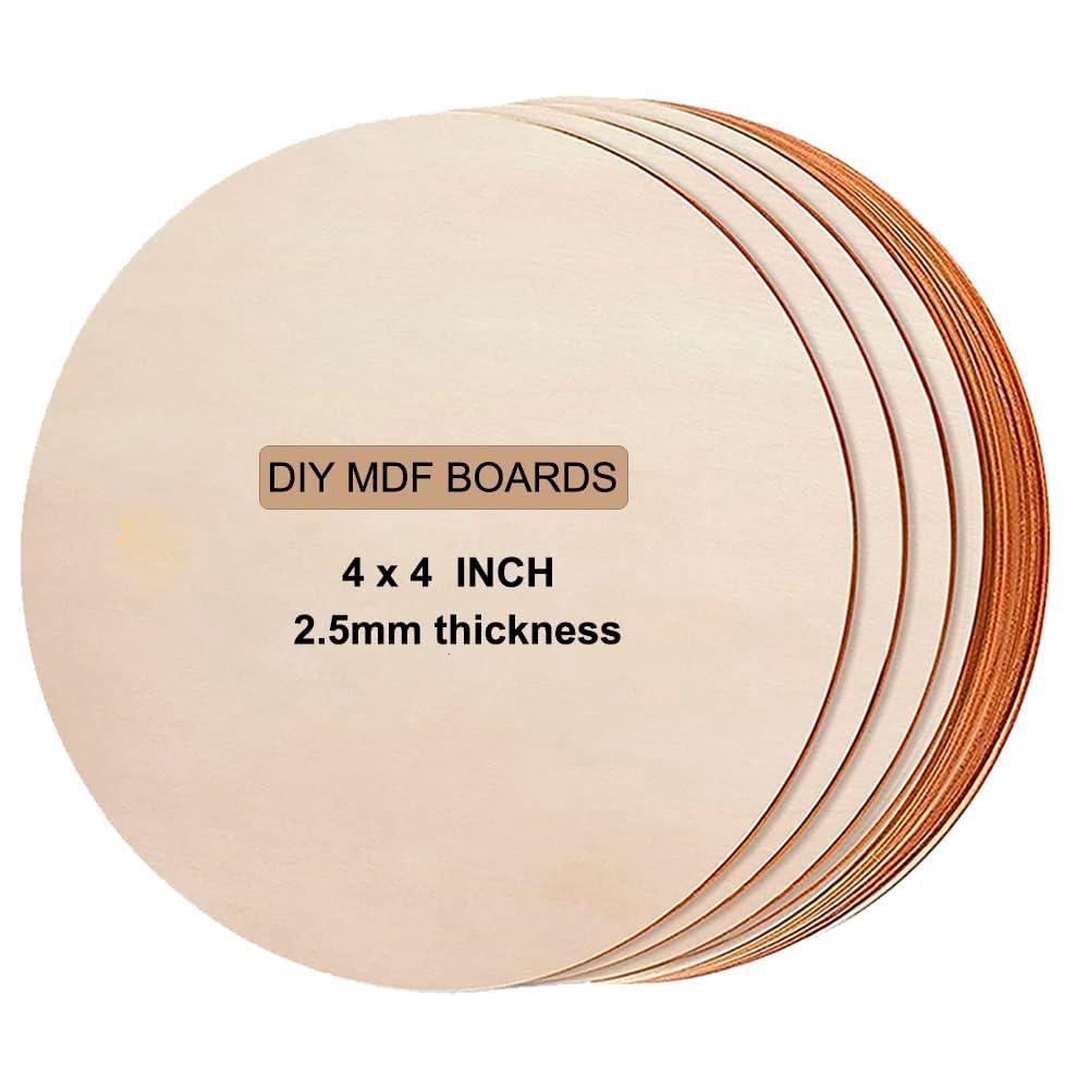 Haoser Round Circle MDF Pine Wood 2.5mm Thick 4 inch MDF Board for Art and Craft Unfinished Round Wood Slices for Resin Art, Mandala Art,Pyrography, Painting (3 INCH, Set of 10) - Haoser