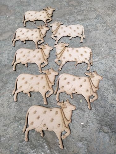 Haoser 10 Pcs Lotus MDF Cutout for Art and Craft