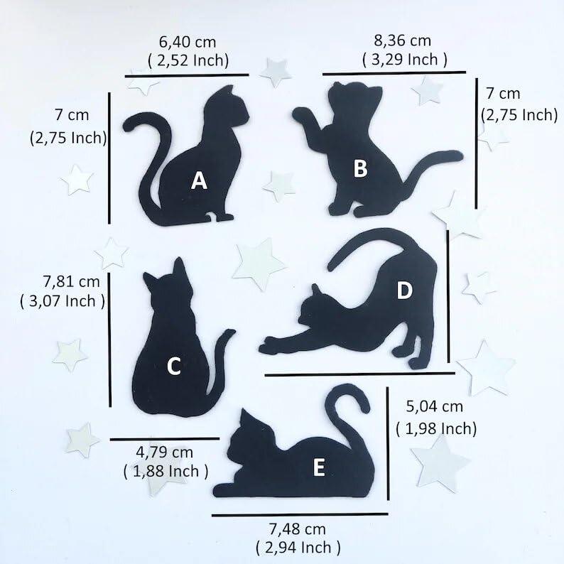 Haoser Felt Cats Die-Cut Craft Supplies
