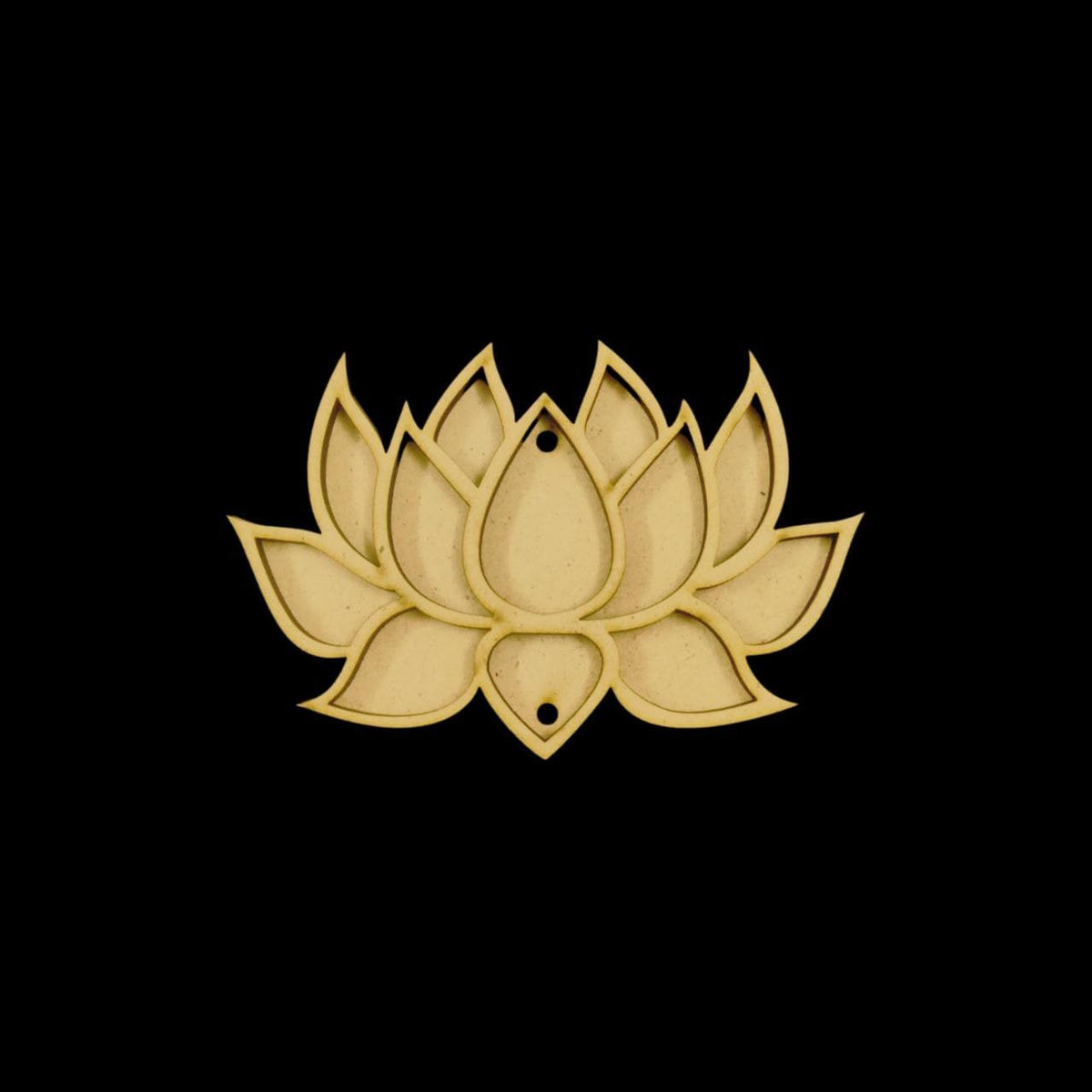 Pack of 4 Lotus Danglers | Wooden Pine MDF Festive Hanging Décor | 6 Inch | | Diwali, Mandir, Door & Wall Decoration | Traditional Craft Cutouts for Festivals